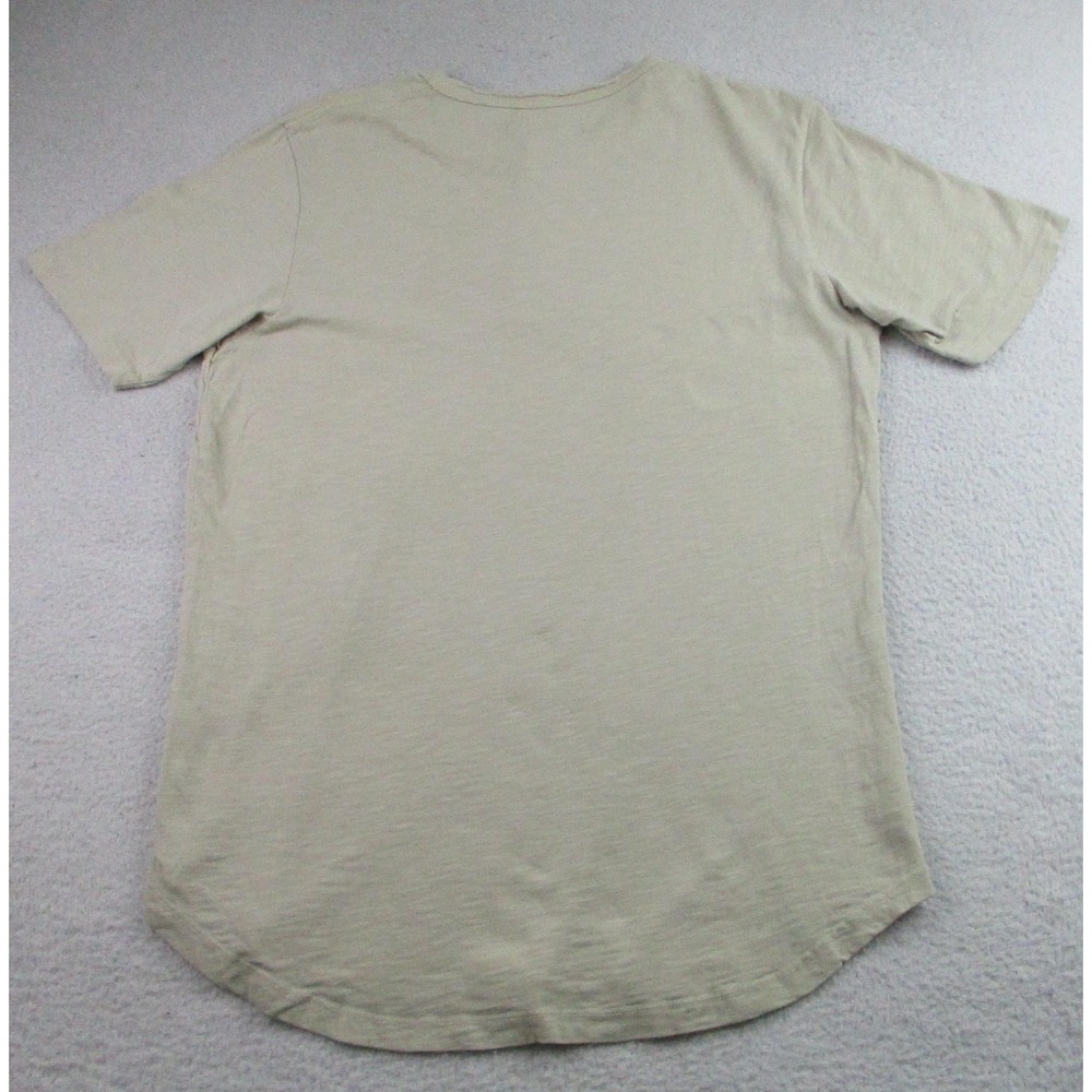 Goodlife Shirt Mens Large Beige Short Sleeve Henley Slub 100% Cotton Made in USA - Picture 9 of 9